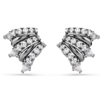 Sublima ear cuffs White, Ruthenium plated