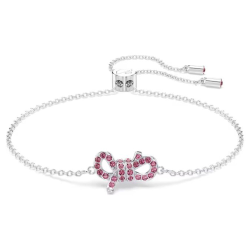 Lifelong Bow bracelet Bow, Pink, Rhodium plated