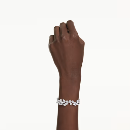 Constella bracelet Mixed cuts, White, Rhodium plated