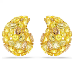 Gema clip earrings Yellow, Gold-tone plated