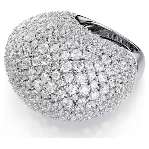 Sublima cocktail ring Large, White, Rhodium plated