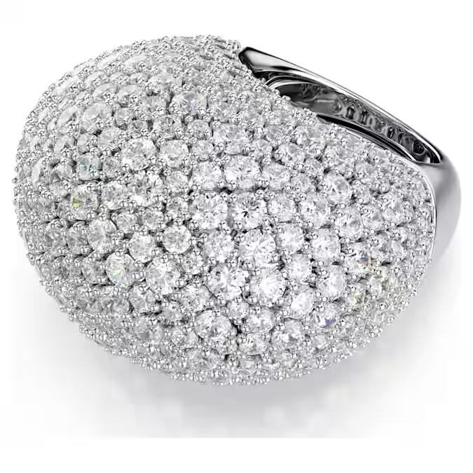 Sublima cocktail ring Large, White, Rhodium plated
