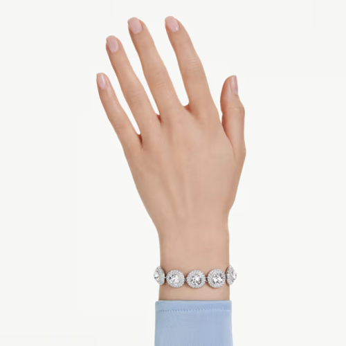 Una Angelic bracelet White, Rhodium plated