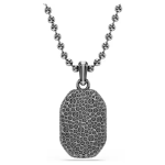 Dextera pendant Octagon shape, Round cut, Black, Ruthenium plated