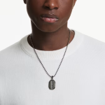 Dextera pendant Octagon shape, Round cut, Black, Ruthenium plated