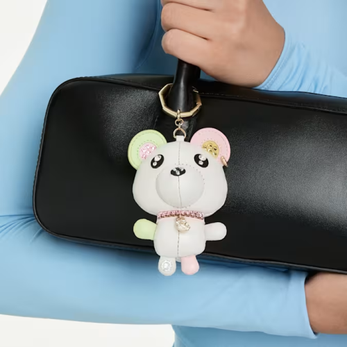 Teddy bag charm Bear, Multicolored, Gold-tone plated