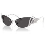 Sunglasses Cat-eye shape, Swan, Silver tone