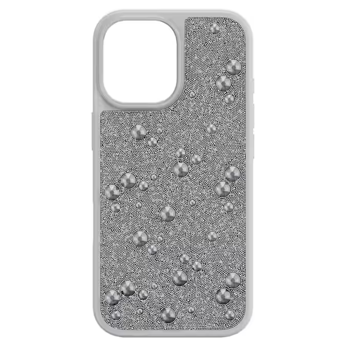 High smartphone case Flat Back crystals, iPhone® 17, Silver tone