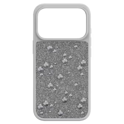 High smartphone case Flat Back crystals, iPhone® 17 Pro, Silver tone
