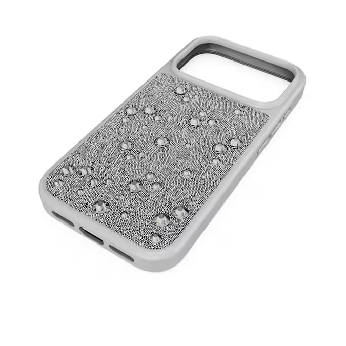 High smartphone case Flat Back crystals, iPhone® 17 Pro, Silver tone
