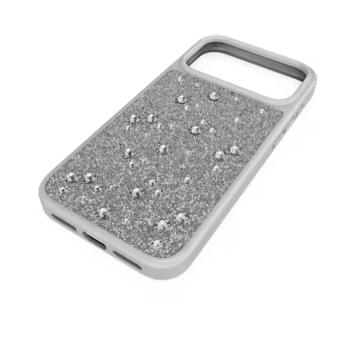 High smartphone case Flat Back crystals, iPhone® 17 Pro Max, Silver tone