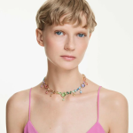 Gema necklace Mixed cuts, Dangling crystals, Multicolored, Gold-tone plated