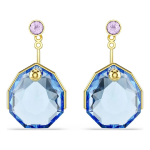 Gema earring jackets Blue, Gold-tone plated