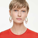 Gema drop earrings Mixed cuts, Chandelier, Multicolored, Gold-tone plated