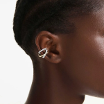 Hyperbola ear cuffs Mixed cuts, White, Mixed metal finish