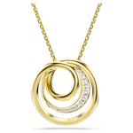 Hyperbola necklace Round cut, White, Gold-tone plated