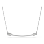 Idyllia pendant Mixed cuts, Arrow, White, Rhodium plated