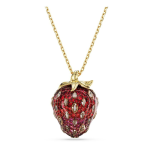 Idyllia pendant Mixed cuts, Strawberry, Red, Gold-tone plated