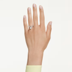 Idyllia motif ring Mixed cuts, Heart, Pink, Mixed metal finish