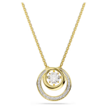 Hyperbola pendant Round cut, White, Gold-tone plated