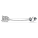Idyllia brooch Mixed cuts, Arrow, White, Rhodium plated