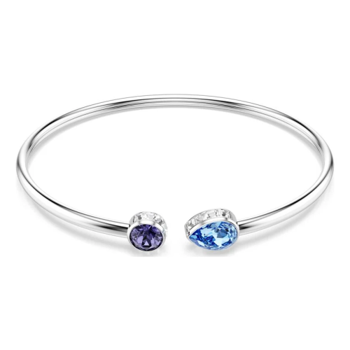 Chroma bangle Mixed cuts, Multicolored, Rhodium plated
