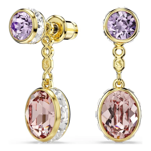 Chroma drop earrings Mixed cuts, Multicolored, Gold-tone plated