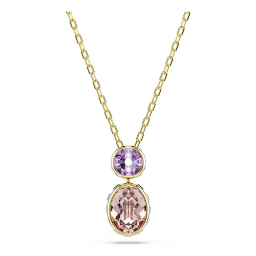 Chroma pendant Mixed cuts, Multicolored, Gold-tone plated