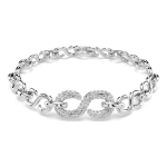 Dextera bracelet Round cut, White, Rhodium plated