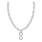 Dextera strandage Round cut, White, Mixed metal finish