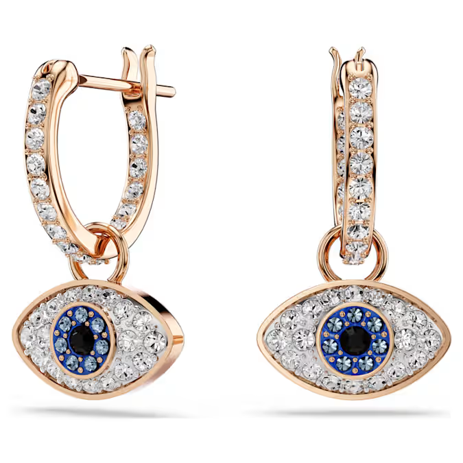 Symbolica drop earrings Eye, Multicolored, Rose gold-tone plated