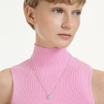 Symbolica pendant Crystal pearl, Round cut, Pavé, Horse shoe, White, Rhodium plated