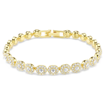 Una Angelic bracelet Round cut, White, Gold-tone plated