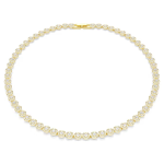 Una Angelic necklace Round cut, Small, White, Gold-tone plated