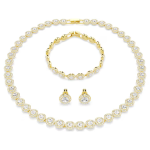 Una Angelic set Set (3), Round cut, White, Gold-tone plated
