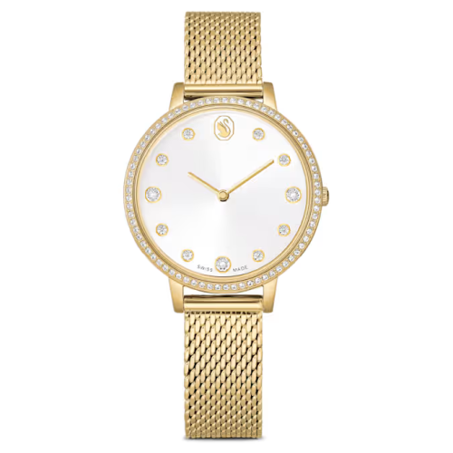 Clarica watch Swiss Made, Metal bracelet, Gold tone, Gold-tone finish
