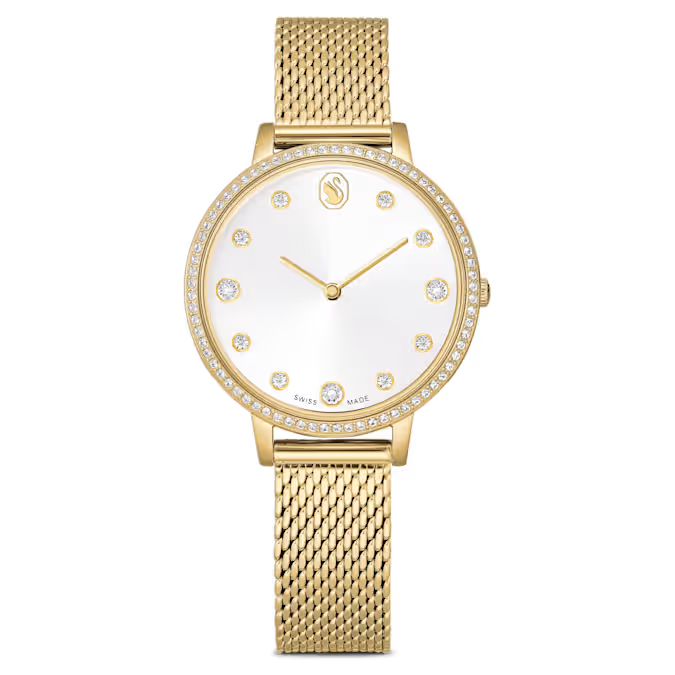 Clarica watch Swiss Made, Metal bracelet, Gold tone, Gold-tone finish