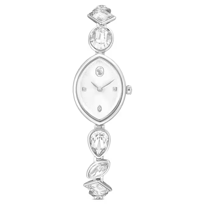 Gema watch Crystal bracelet, Silver tone, Stainless steel