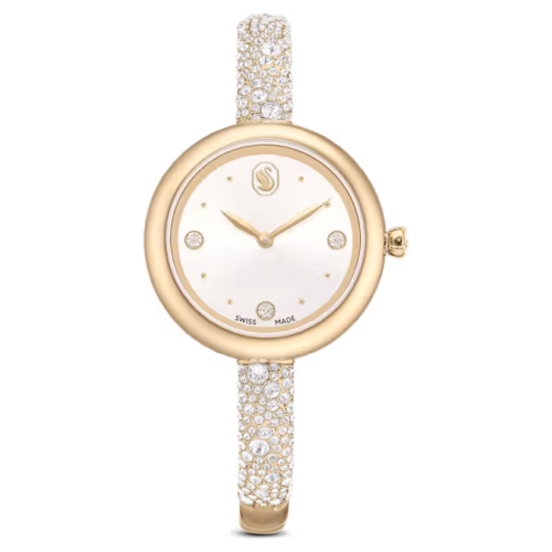 Sublima bangle watch Swiss Made, Metal bracelet, Gold tone, Champagne gold-tone finish