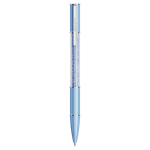 Crystalline ballpoint pen ReCreated™ crystals, Blue, Blue lacquered, Chrome plated