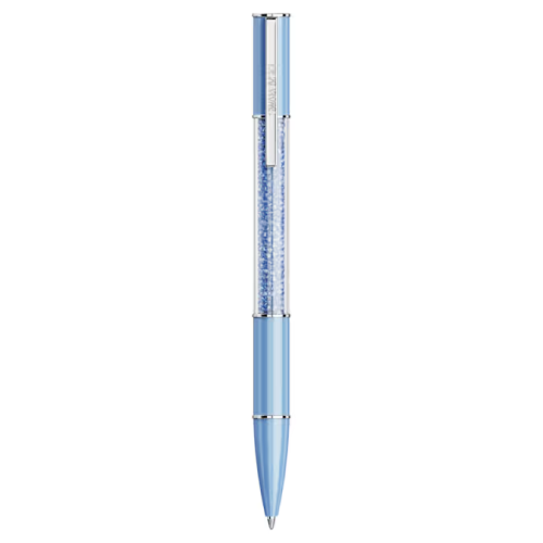 Crystalline ballpoint pen ReCreated™ crystals, Blue, Blue lacquered, Chrome plated