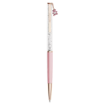 Crystalline ballpoint pen Teddy, Pink, Pink lacquered, Rose gold-tone plated