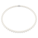 Matrix necklace Crystal pearl, White, Rhodium plated