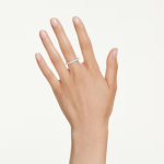 Matrix Vittore band ring Round cut, White, Gold-tone plated