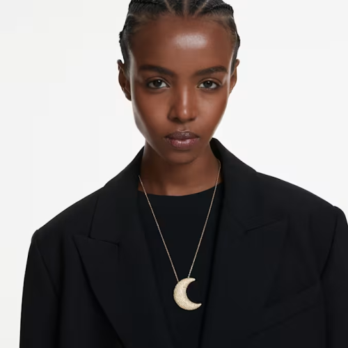Sublima pendant Moon, Gold tone, Gold-tone plated