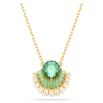 Idyllia pendant Mixed cuts, Shell, Green, Gold-tone plated