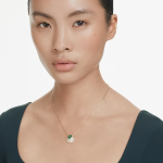 Idyllia pendant Mixed cuts, Shell, Green, Gold-tone plated