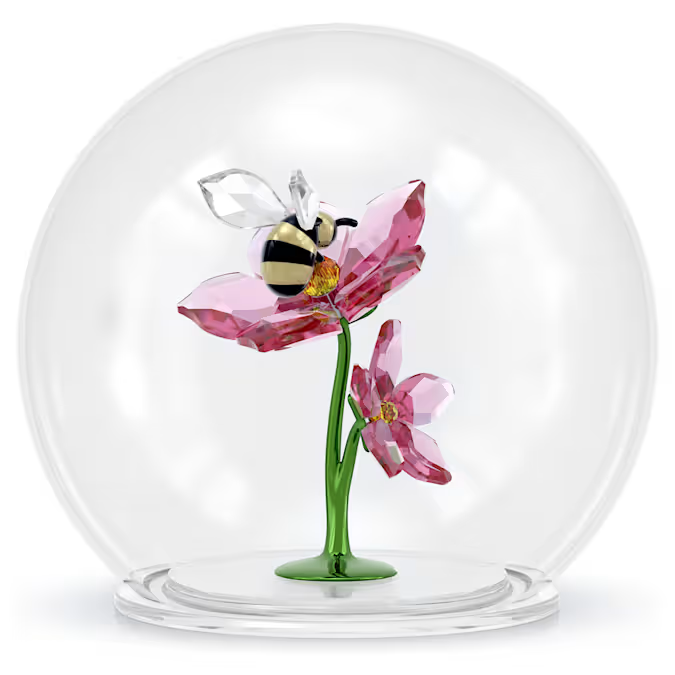 Idyllia Glass Ball Bee and Flowers