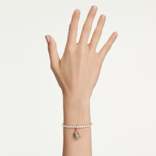 Idyllia charm Mixed cuts, Watermelon, Multicolored, Gold-tone plated