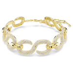 Dextera choker Round cut, White, Gold-tone plated